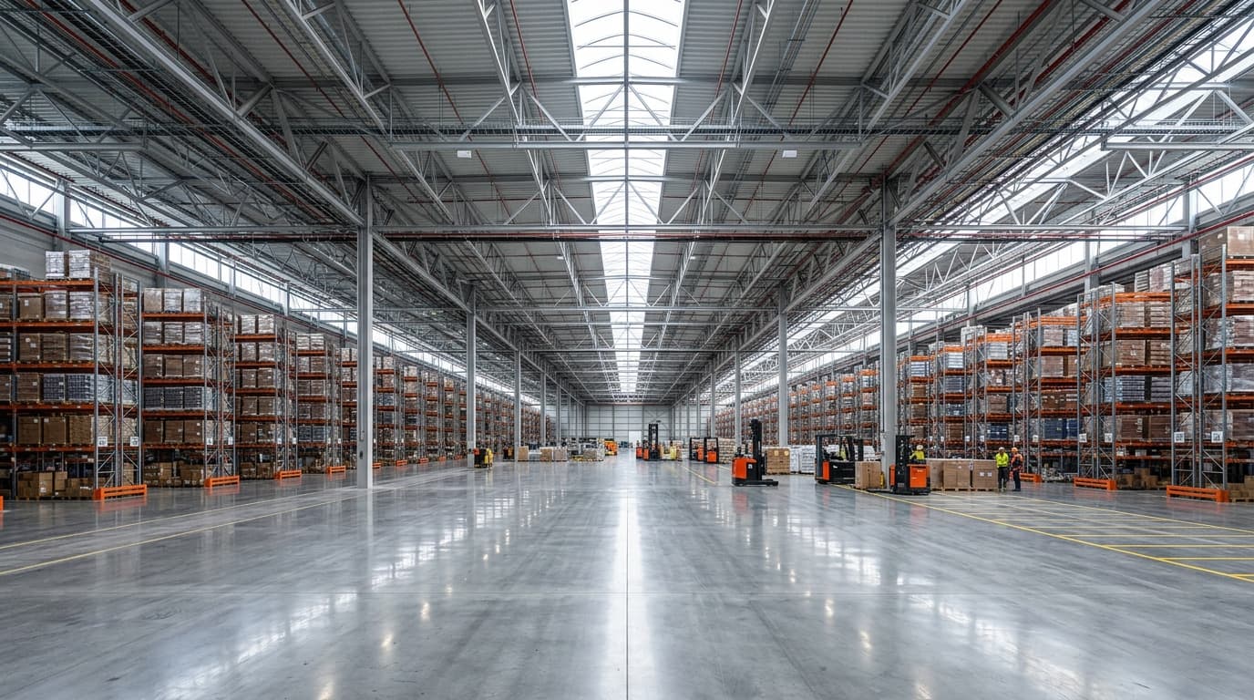 High-Bay Structural Steel Warehouse Framework